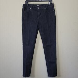 Womens Black Mid‎ Rise Denim Skinny Jeans Size 30 Western Rodeo Cowgirl Glam